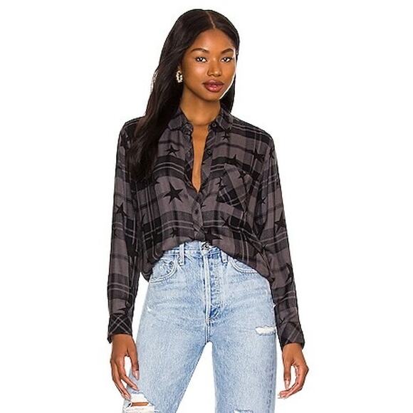 Rails Hunter Plaid Shirt Olive Jet Stars Size Small - Picture 1 of 9